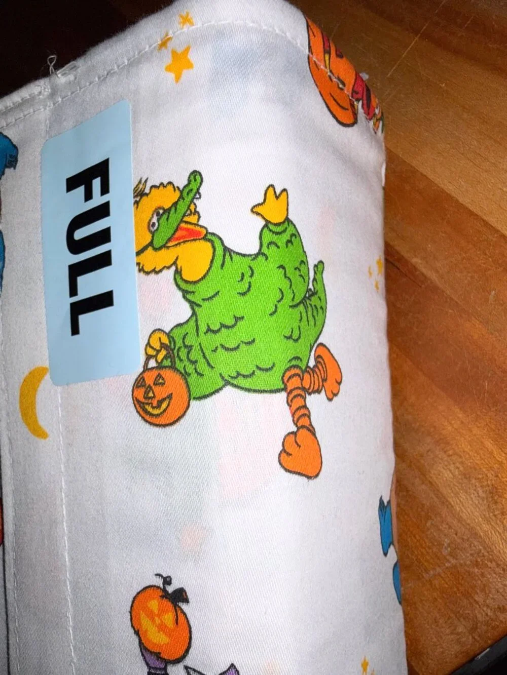 NEW Sesame Street 100% Cotton Halloween FULL Size Sheet Set BERT ERNIE COOKIE